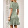 imageANRABESS Womens Summer Dresses Short Sleeve Wrap V Neck ALine Floral Mini Dress Spring Causal Boho Beach Vacation SundressGreen White Dot