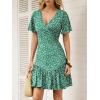 imageANRABESS Womens Summer Dresses Short Sleeve Wrap V Neck ALine Floral Mini Dress Spring Causal Boho Beach Vacation SundressGreen White Floral