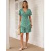 imageANRABESS Womens Summer Dresses Short Sleeve Wrap V Neck ALine Floral Mini Dress Spring Causal Boho Beach Vacation SundressGreen White Floral