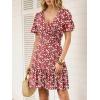 imageANRABESS Womens Summer Dresses Short Sleeve Wrap V Neck ALine Floral Mini Dress Spring Causal Boho Beach Vacation SundressRed White Floral