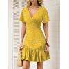 imageANRABESS Womens Summer Dresses Short Sleeve Wrap V Neck ALine Floral Mini Dress Spring Causal Boho Beach Vacation SundressYellow Floral