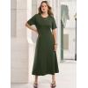 imageANRABESS Womens Summer Maxi Dresses Casual Short Sleeve Elegant Classy Vintage 2026 Spring Flowy Cocktail Dress 80s OutfitArmy Green