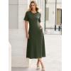imageANRABESS Womens Summer Maxi Dresses Casual Short Sleeve Elegant Classy Vintage 2026 Spring Flowy Cocktail Dress 80s OutfitArmy Green