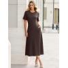 imageANRABESS Womens Summer Maxi Dresses Casual Short Sleeve Elegant Classy Vintage 2026 Spring Flowy Cocktail Dress 80s OutfitBrown
