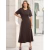 imageANRABESS Womens Summer Maxi Dresses Casual Short Sleeve Elegant Classy Vintage 2026 Spring Flowy Cocktail Dress 80s OutfitBrown