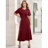 imageANRABESS Womens Summer Maxi Dresses Casual Short Sleeve Elegant Classy Vintage 2026 Spring Flowy Cocktail Dress 80s OutfitDark Red