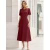 imageANRABESS Womens Summer Maxi Dresses Casual Short Sleeve Elegant Classy Vintage 2026 Spring Flowy Cocktail Dress 80s OutfitDark Red