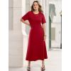 imageANRABESS Womens Summer Maxi Dresses Casual Short Sleeve Elegant Classy Vintage 2026 Spring Flowy Cocktail Dress 80s OutfitRed