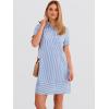 imageANRABESS Womens Summer Shirt Dresses Casual Short Sleeve Button Tshirt Shift Short Polo Dress 2026 Beach Vacation ClothesBlue White Stripe