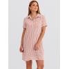 imageANRABESS Womens Summer Shirt Dresses Casual Short Sleeve Button Tshirt Shift Short Polo Dress 2026 Beach Vacation ClothesRed White Stripe