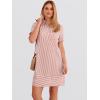 imageANRABESS Womens Summer Shirt Dresses Casual Short Sleeve Button Tshirt Shift Short Polo Dress 2026 Beach Vacation ClothesRed White Stripe