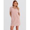 imageANRABESS Womens Summer Shirt Dresses Casual Short Sleeve Button Tshirt Shift Short Polo Dress 2026 Beach Vacation ClothesRed White Stripe