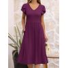 imageANRABESS Womens Summer Short Sleeve Midi Dresses Casual Floral TShirt Dress V Neck ALine Flowy Beach Sundress with PocketsDark Purple