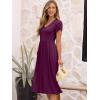 imageANRABESS Womens Summer Short Sleeve Midi Dresses Casual Floral TShirt Dress V Neck ALine Flowy Beach Sundress with PocketsDark Purple