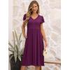imageANRABESS Womens Summer Short Sleeve Midi Dresses Casual Floral TShirt Dress V Neck ALine Flowy Beach Sundress with PocketsDark Purple