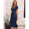 imageANRABESS Womens Summer Short Sleeve Midi Dresses Casual Floral TShirt Dress V Neck ALine Flowy Beach Sundress with PocketsNavy Blue