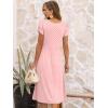 imageANRABESS Womens Summer Short Sleeve Midi Dresses Casual Floral TShirt Dress V Neck ALine Flowy Beach Sundress with PocketsPink Round Dot