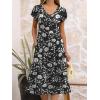 imageANRABESS Womens Summer Short Sleeve Midi Dresses Casual Floral TShirt Dress V Neck ALine Flowy Beach Sundress with PocketsPrint Black Floral