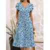 imageANRABESS Womens Summer Short Sleeve Midi Dresses Casual Floral TShirt Dress V Neck ALine Flowy Beach Sundress with PocketsPrint Blue Yellow Floral