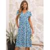 imageANRABESS Womens Summer Short Sleeve Midi Dresses Casual Floral TShirt Dress V Neck ALine Flowy Beach Sundress with PocketsPrint Blue Yellow Floral