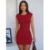 imageANRABESS Womens Summer Sleeveless Bodycon Mini Dress Ribbed Knit Crewneck 2026 Basic Slim Fit Party Cocktail Short DressesRed