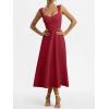 imageANRABESS Womens Sweetheart Neck Sleeveless Midi Dress 2026 Summer Formal Wedding Guest Party Cocktail Dresses with PocketsRed