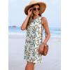 imageANRABESS Womens Swimsuit Cover Up 2026 Summer Eyelet Sleeveless Beach Dresses Swimwear Bathing Suit Coverup Vacation ClothesWhite Colorful Leaf