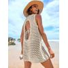 imageANRABESS Womens Swimsuit Cover Up 2026 V Neck Knit Swimwear Bathing Suit Crochet Backless Dress Summer Beach Vacation ClothesApricot