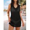 imageANRABESS Womens Swimsuit Cover Up 2026 V Neck Knit Swimwear Bathing Suit Crochet Backless Dress Summer Beach Vacation ClothesBlack