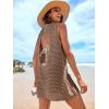 imageANRABESS Womens Swimsuit Cover Up 2026 V Neck Knit Swimwear Bathing Suit Crochet Backless Dress Summer Beach Vacation ClothesKhaki