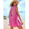 imageANRABESS Womens Swimsuit Cover Up 2026 V Neck Knit Swimwear Bathing Suit Crochet Backless Dress Summer Beach Vacation ClothesRose