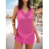 imageANRABESS Womens Swimsuit Cover Up 2026 V Neck Knit Swimwear Bathing Suit Crochet Backless Dress Summer Beach Vacation ClothesRose