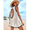 imageANRABESS Womens Swimsuit Cover Up 2026 V Neck Knit Swimwear Bathing Suit Crochet Backless Dress Summer Beach Vacation ClothesWhite Black