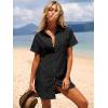imageANRABESS Womens Swimsuit Coverup Summer Button Down Beach Shirt Dress Eyelet Swimwear Bathing Suit Cover Ups Vacation ClothesBlack