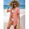 imageANRABESS Womens Swimsuit Coverup Summer Button Down Beach Shirt Dress Eyelet Swimwear Bathing Suit Cover Ups Vacation ClothesCoral