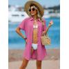 imageANRABESS Womens Swimsuit Coverup Summer Button Down Beach Shirt Dress Eyelet Swimwear Bathing Suit Cover Ups Vacation ClothesHot Pink