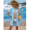 imageANRABESS Womens Swimsuit Coverup Summer Button Down Beach Shirt Dress Eyelet Swimwear Bathing Suit Cover Ups Vacation ClothesLight Blue