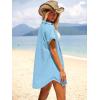 imageANRABESS Womens Swimsuit Coverup Summer Button Down Beach Shirt Dress Eyelet Swimwear Bathing Suit Cover Ups Vacation ClothesLight Blue