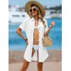 imageANRABESS Womens Swimsuit Coverup Summer Button Down Beach Shirt Dress Eyelet Swimwear Bathing Suit Cover Ups Vacation ClothesWhite
