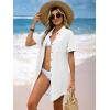 imageANRABESS Womens Swimsuit Coverup Summer Button Down Beach Shirt Dress Eyelet Swimwear Bathing Suit Cover Ups Vacation ClothesWhite