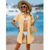 imageANRABESS Womens Swimsuit Coverup Summer Button Down Beach Shirt Dress Eyelet Swimwear Bathing Suit Cover Ups Vacation ClothesYellow