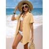 imageANRABESS Womens Swimsuit Coverup Summer Button Down Beach Shirt Dress Eyelet Swimwear Bathing Suit Cover Ups Vacation ClothesYellow