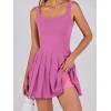 imageANRABESS Womens Tennis Athletic Pleated Summer Mini Dress 2026 Golf Workout Build in Shorts Casual Romper Short SundressPink