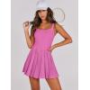 imageANRABESS Womens Tennis Athletic Pleated Summer Mini Dress 2026 Golf Workout Build in Shorts Casual Romper Short SundressPink