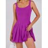 imageANRABESS Womens Tennis Athletic Pleated Summer Mini Dress 2026 Golf Workout Build in Shorts Casual Romper Short SundressPurple Red