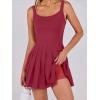 imageANRABESS Womens Tennis Athletic Pleated Summer Mini Dress 2026 Golf Workout Build in Shorts Casual Romper Short SundressRed