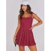 imageANRABESS Womens Tennis Athletic Pleated Summer Mini Dress 2026 Golf Workout Build in Shorts Casual Romper Short SundressRed