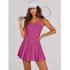 imageANRABESS Womens Tennis Athletic Pleated Summer Mini Dress 2026 Golf Workout Build in Shorts Casual Romper Short SundressRose