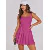 imageANRABESS Womens Tennis Athletic Pleated Summer Mini Dress 2026 Golf Workout Build in Shorts Casual Romper Short SundressRose