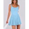 imageANRABESS Womens Tennis Athletic Pleated Summer Mini Dress 2026 Golf Workout Build in Shorts Casual Romper Short SundressSky Blue